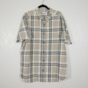 New Columbia British Tan Grid Thompson Hill Il Yarn Dye Shirt Size‎ XL